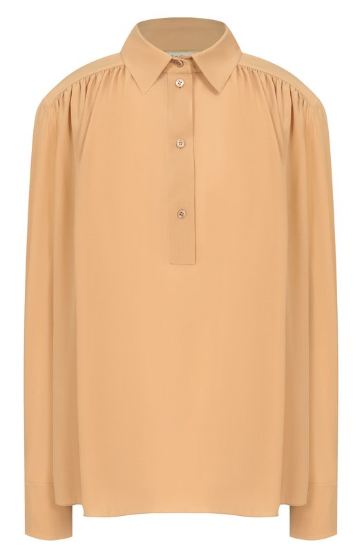 Шелковая блузка Saint Laurent 860987/Y100W Бежевый 860987/Y100W