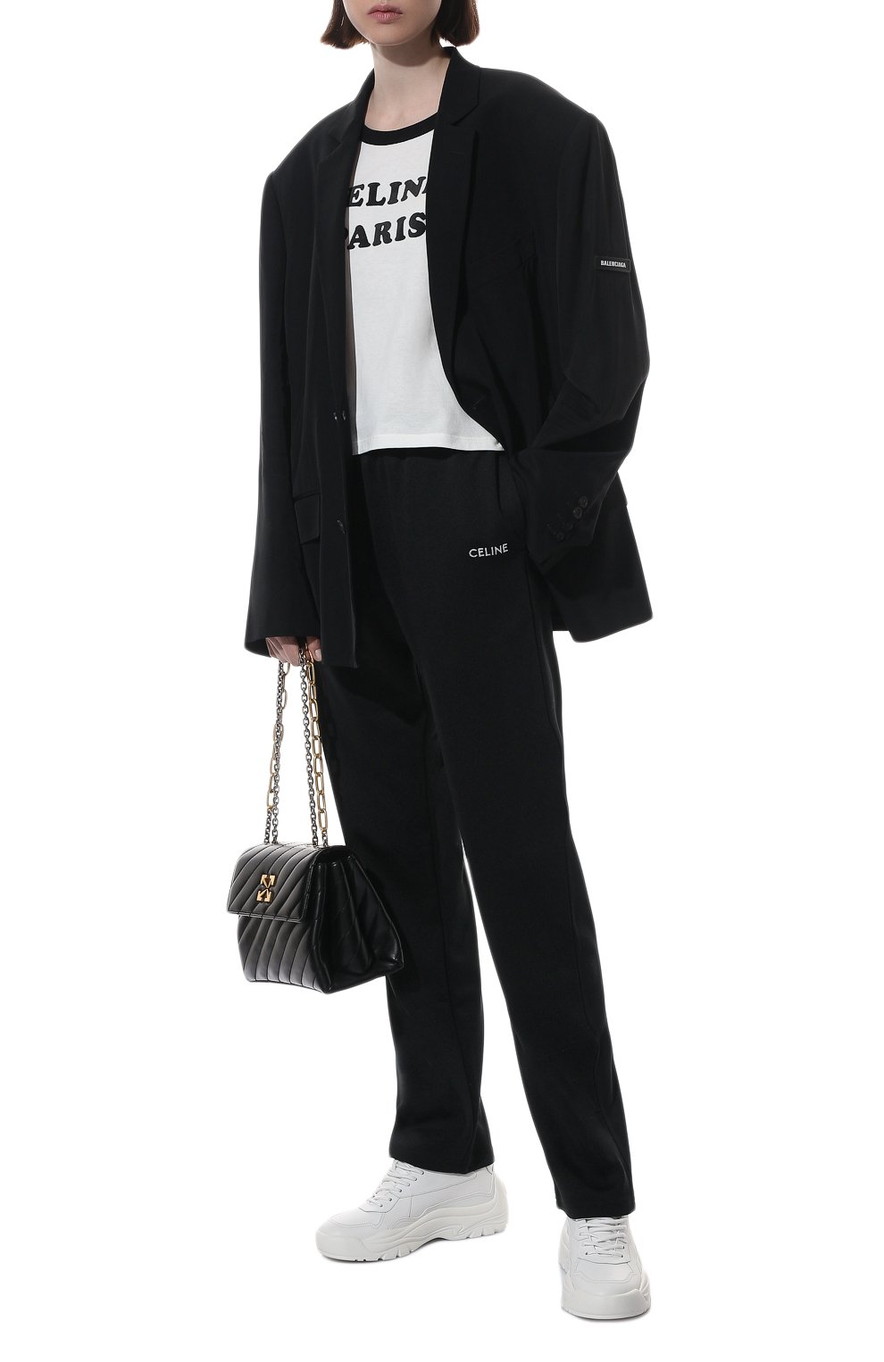 Брюки CELINE черного цвета по цене 77750 руб., арт. 2Z1371210, фото 2 Брюки CELINE, арт. 2Z1371210, фото 2