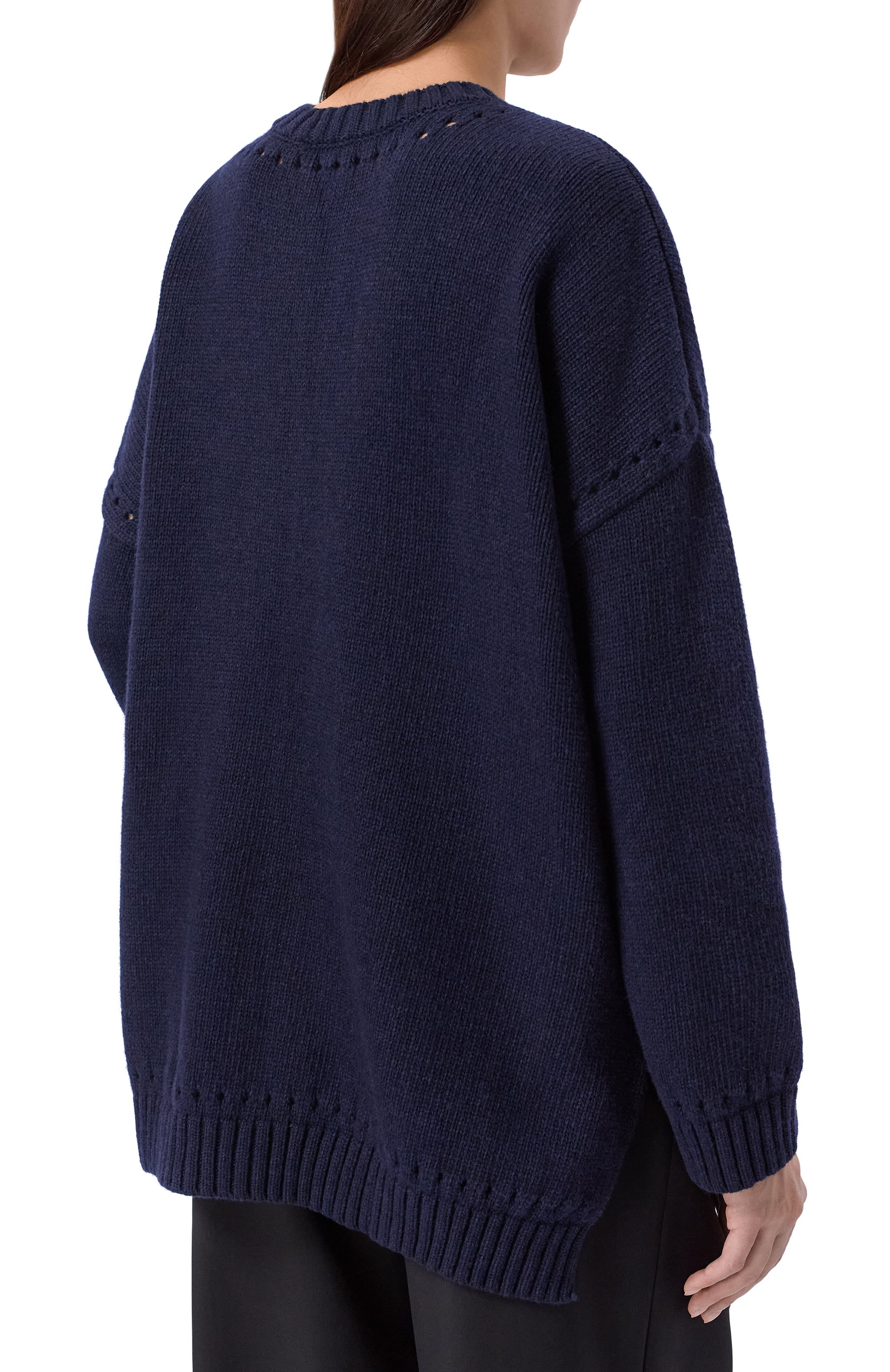 Шерстяной кардиган с отделкой перьями DICE KAYEK, арт. PF25K80600 LUN NAVY, фото 4