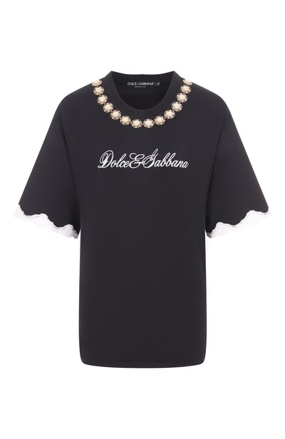 Женская хлопковая футболка DOLCE & GABBANA, арт. F8V62Z/GDC9U