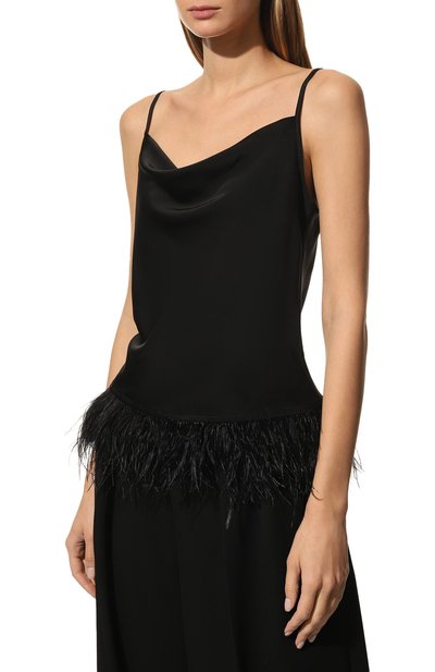 Топ с отделкой перьями SEVEN LAB черного цвета по цене 15750 руб., арт. TKF black, фото 3 Топ с отделкой перьями SEVEN LAB, арт. TKF black, фото 3