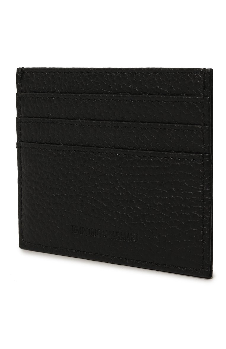 Мужской кожаный футляр для кредитных карт EMPORIO ARMANI черного цвета, арт. Y4R173/Y068E | Фото 2 (Материал: Натуральная кожа; Нос: Не проставлено; Материал сплава: Проставлено)