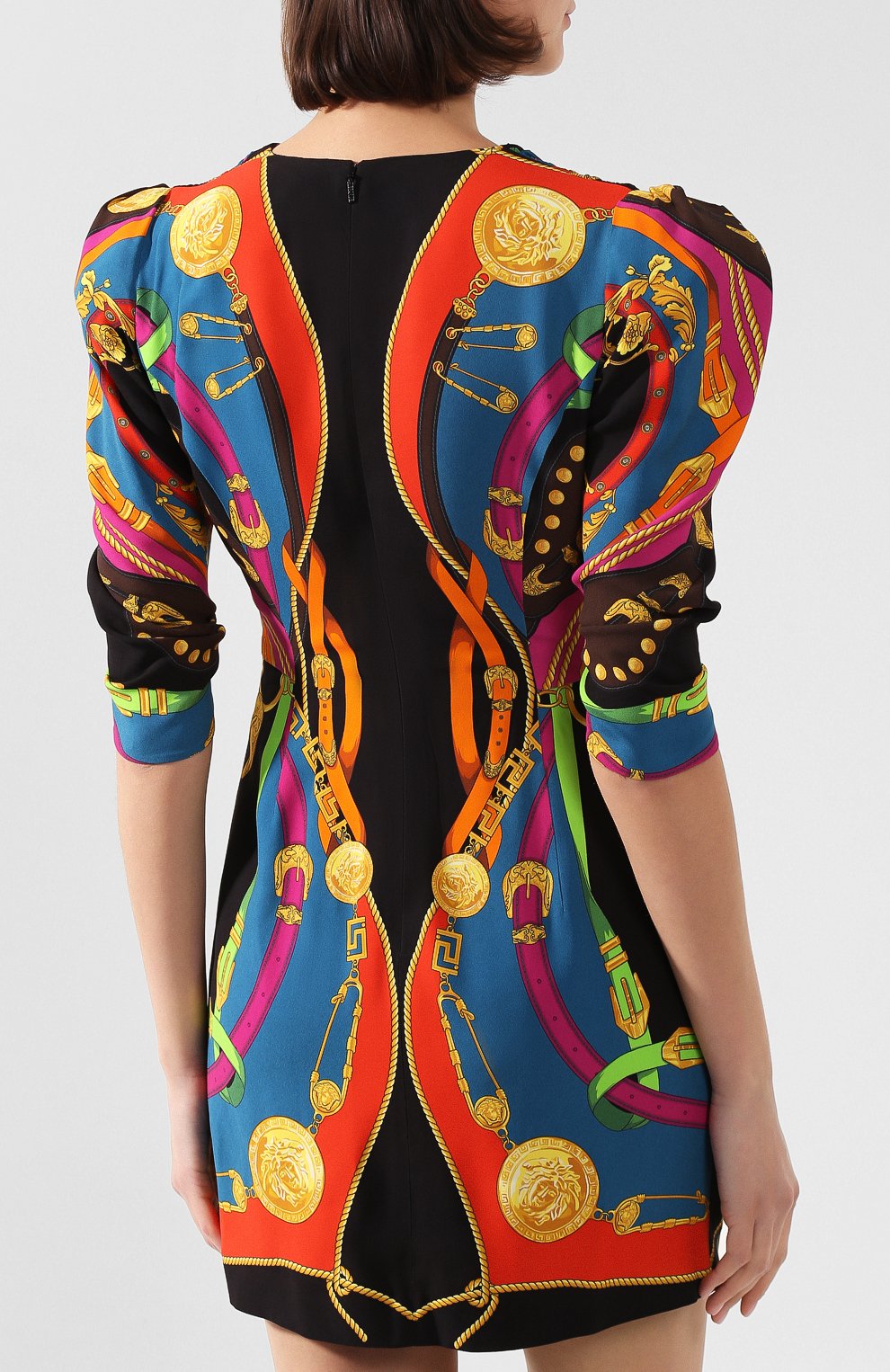 Платье с принтом VERSACE черного цвета по цене 299500 руб., арт. A85337/A233265, фото 4 Платье с принтом VERSACE, арт. A85337/A233265, фото 4