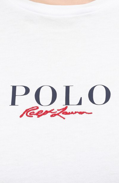 Хлопковая футболка POLO RALPH LAUREN белого цвета по цене 7875 руб., арт. 211838118, фото 5 Хлопковая футболка POLO RALPH LAUREN, арт. 211838118, фото 5