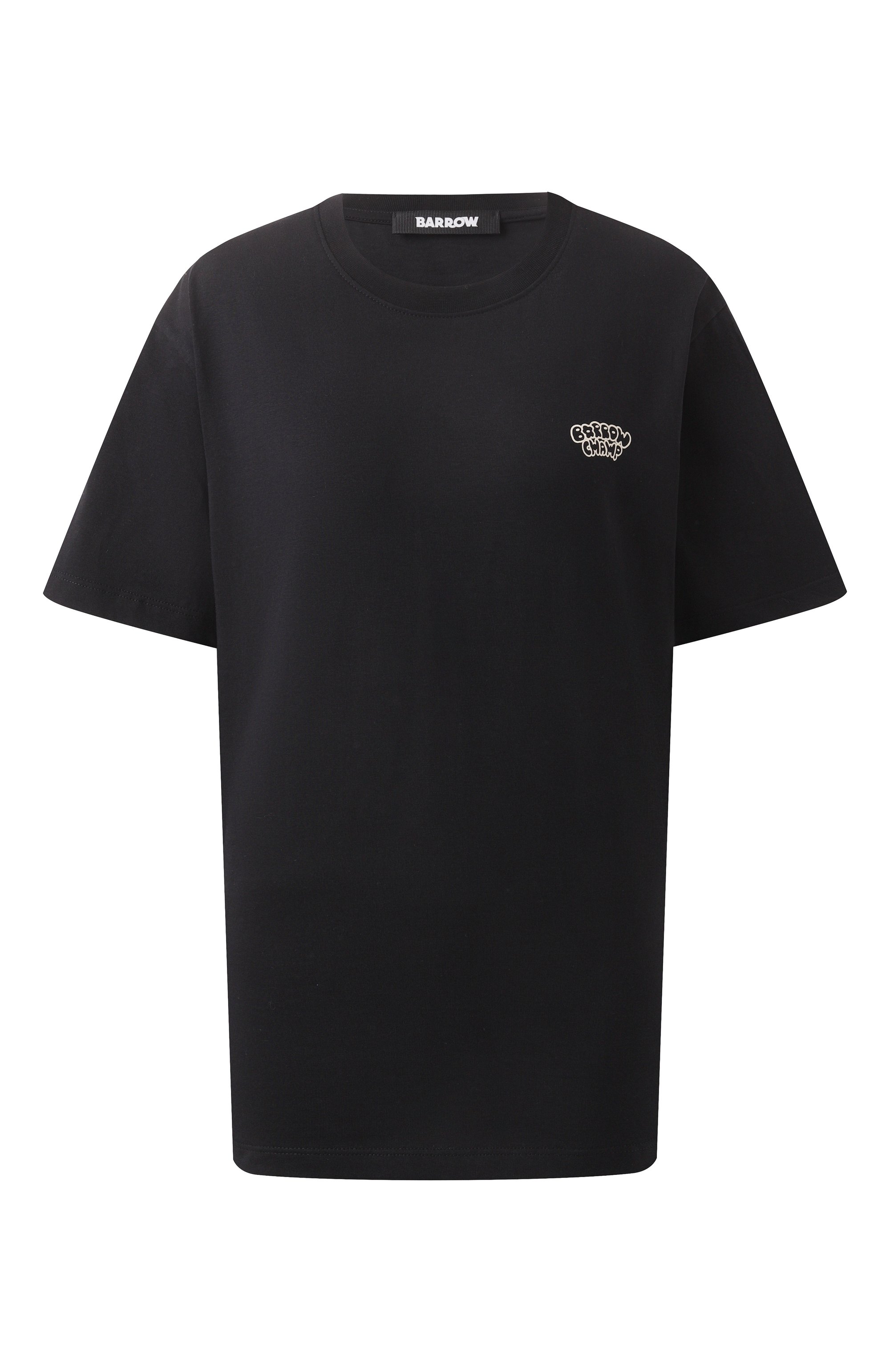 Хлопковая футболка BARROW черного цвета по цене 11850 руб., арт. S5BWW0TH159, фото 1 Хлопковая футболка BARROW, арт. S5BWW0TH159, фото 1