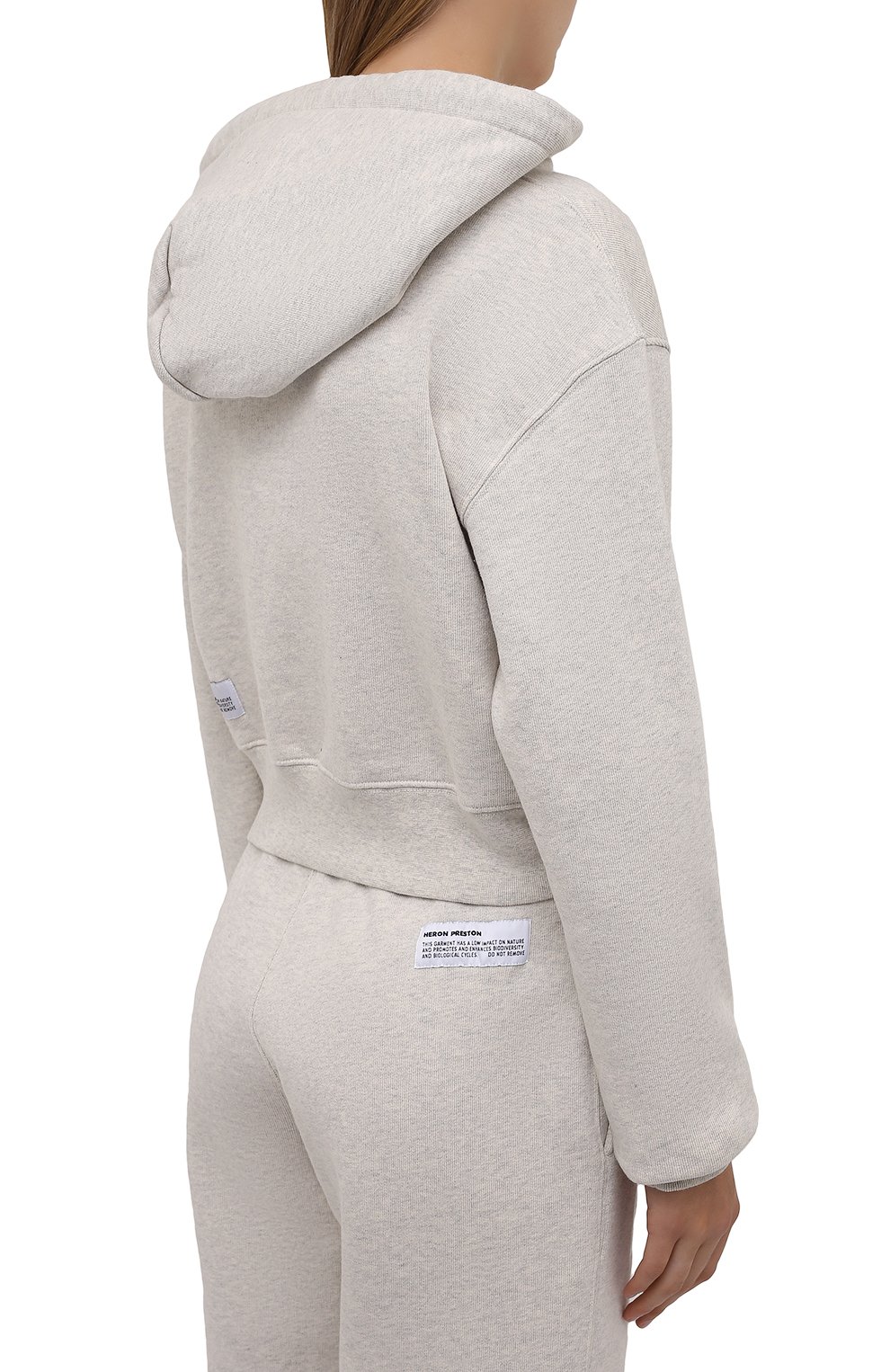 Хлопковое худи HERON PRESTON серого цвета по цене 44450 руб., арт. HWBB021F21JER0010822, фото 4 Хлопковое худи HERON PRESTON, арт. HWBB021F21JER0010822, фото 4