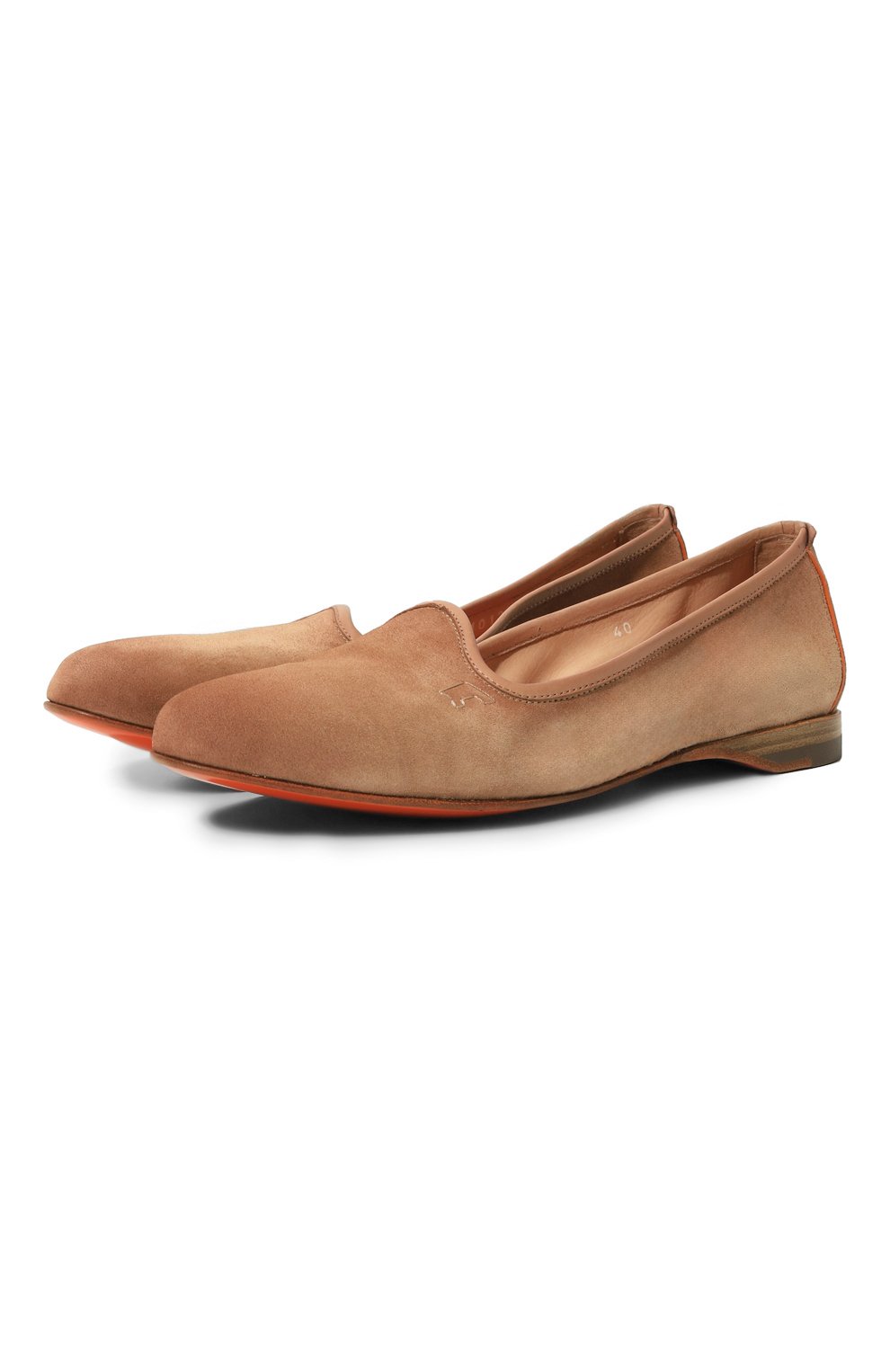 Женские бежевые замшевые лоферы SANTONI купить в интернет-магазине ЦУМ ...