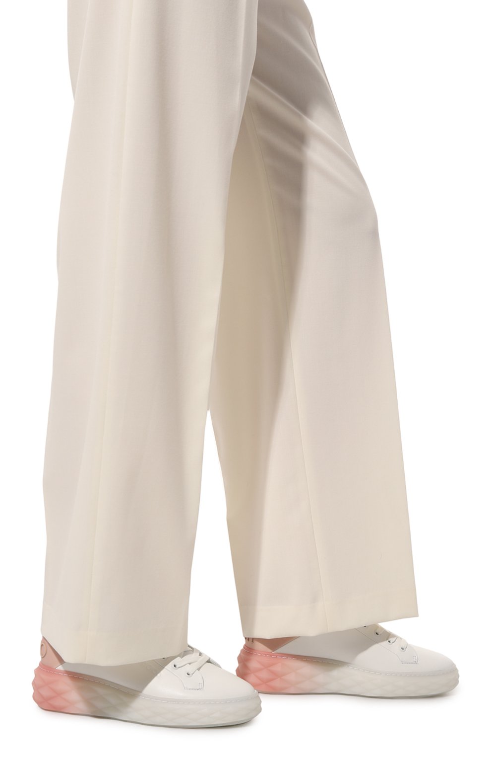 Кожаные кеды diamond maxi f ii JIMMY CHOO, арт. DIAM0ND MAXI/F II/BFA, фото 3