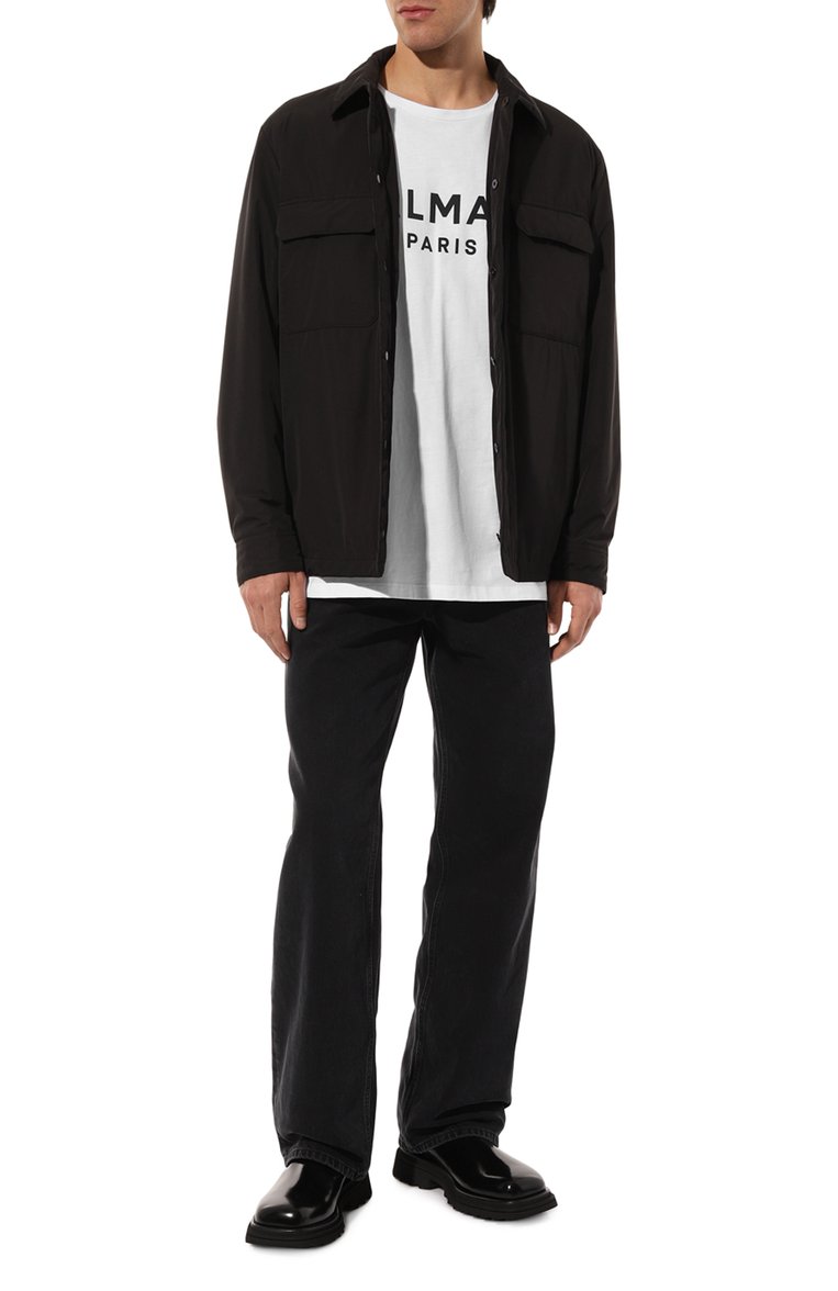 Мужская хлопковая футболка BALMAIN белого цвета, арт. AH1EG000/BB73 | Фото 2 (Рукава: Короткие; Длина (для топов): Стандартные; Принт: С принтом; Стили: Кэжуэл; Материал внешний: Хлопок; Кросс-КТ: Джерси; Мужское Кросс-КТ: Футболка-одежда; Автоматизация ТО: Проставлено; Автоматизация состава: Проставлено)
