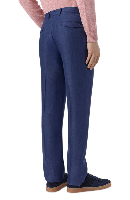 Брюки изо льна и кашемира Stefano Ricci M1T610001F/C167HA Синий  M1T610001F/C167HA Фото 4