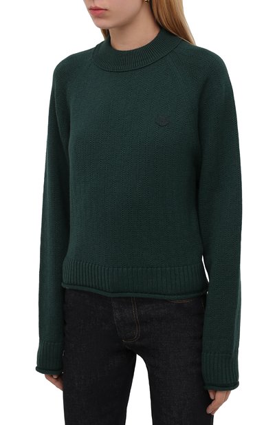 Шерстяной пуловер KENZO зеленого цвета по цене 38500 руб., арт. FB62PU6313TB, фото 3 Шерстяной пуловер KENZO, арт. FB62PU6313TB, фото 3
