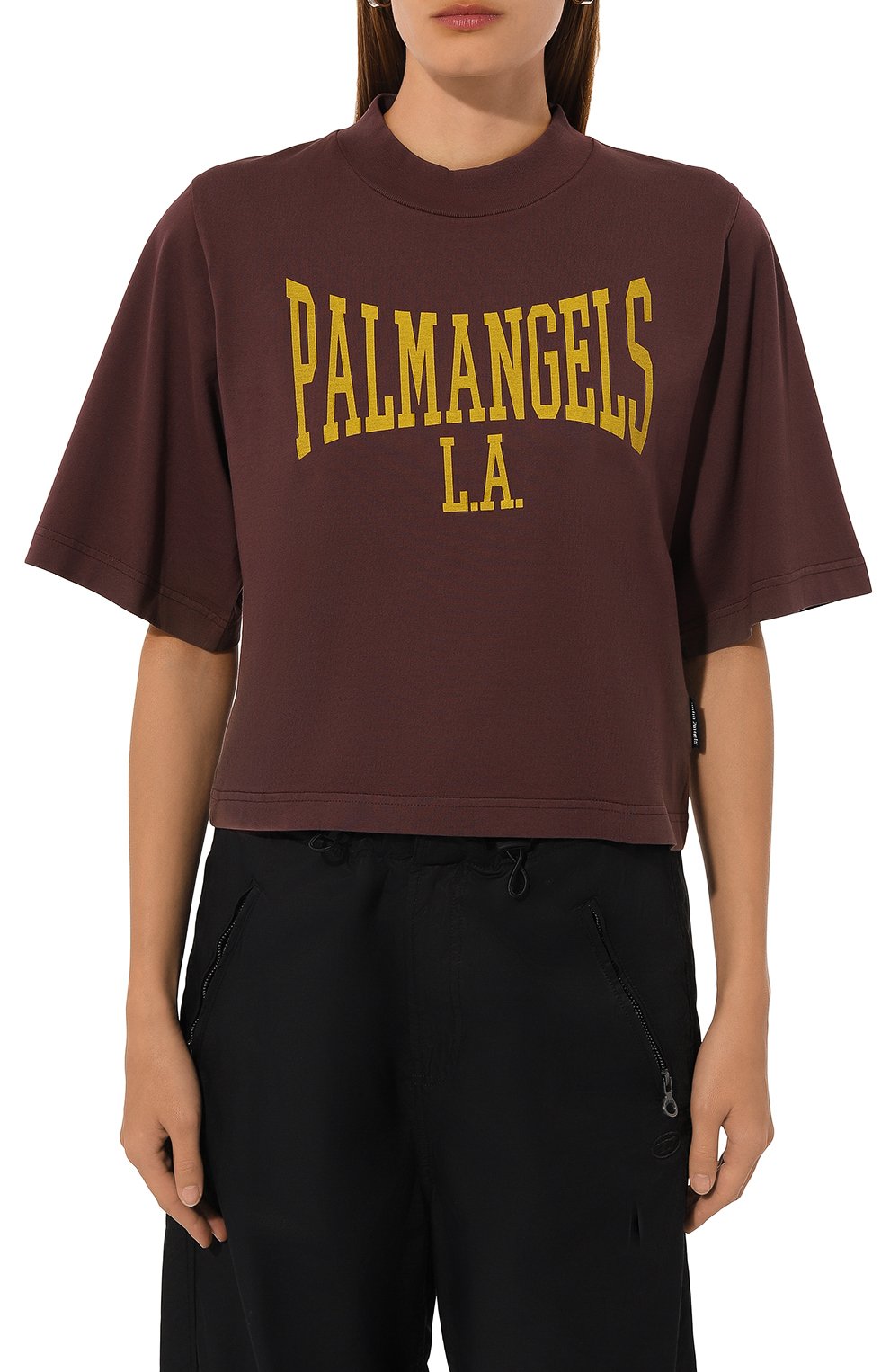 Хлопковая футболка PALM ANGELS, арт. PWAA020F24JER002, фото 3