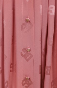 Женское шелковое платье DOLCE & GABBANA розового цвета, арт. F6ARQT/GDCVH | Фото 6 (Длина Ж (юбки, платья, шорты): Миди; Материал внешний: Шелк; Рукава: Длинные; Женское Кросс-КТ: Платье-одежда; Случай: Повседневный; Стили: Романтичный; Автоматизация состава: Проставлено; Автоматизация ТО: Проставлено; Размерность: Идёт в размер)