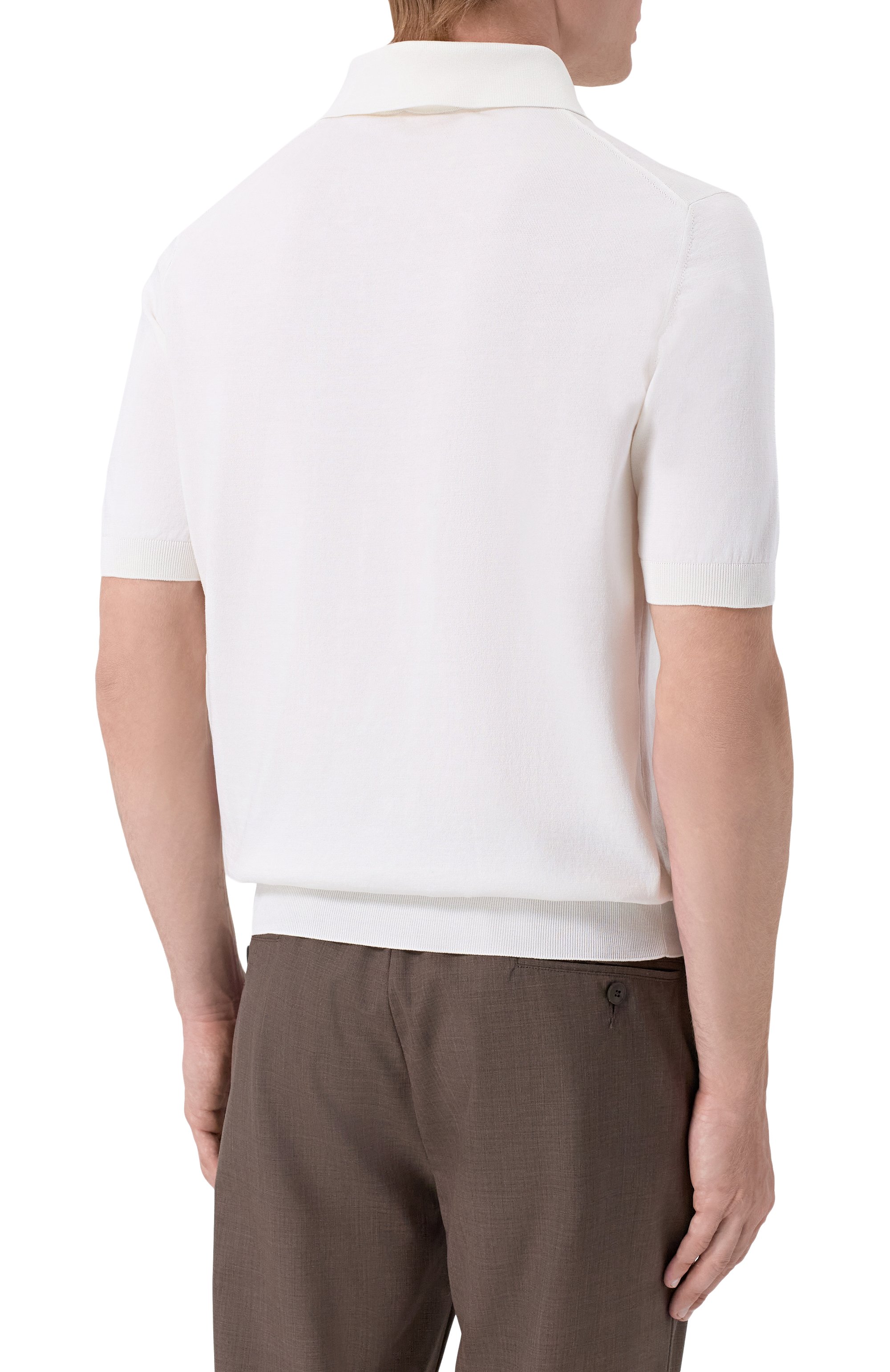 Поло из хлопка и шелка MVST белого цвета по цене 97200 руб., арт. M26.CSM.K424/C0TT0N/SILK, фото 4 Поло из хлопка и шелка MVST, арт. M26.CSM.K424/C0TT0N/SILK, фото 4