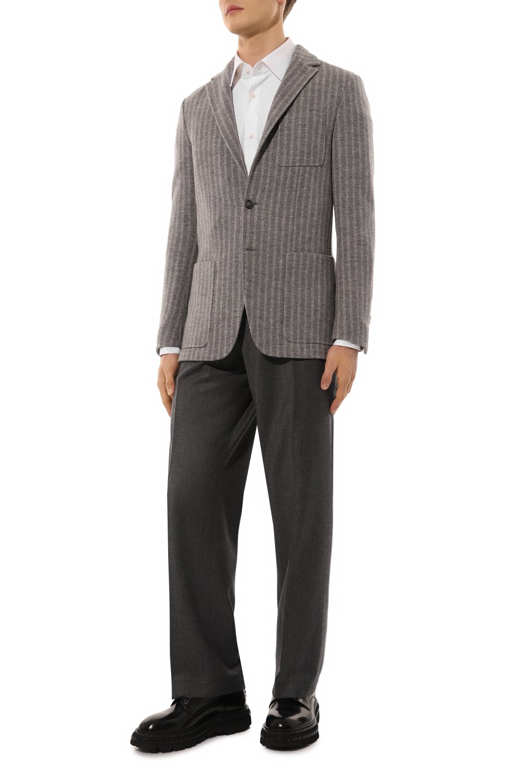 Шерстяной пиджак CANALI серого цвета по цене 110500 руб., арт. J0147/JY02564, фото 2 Шерстяной пиджак CANALI, арт. J0147/JY02564, фото 2