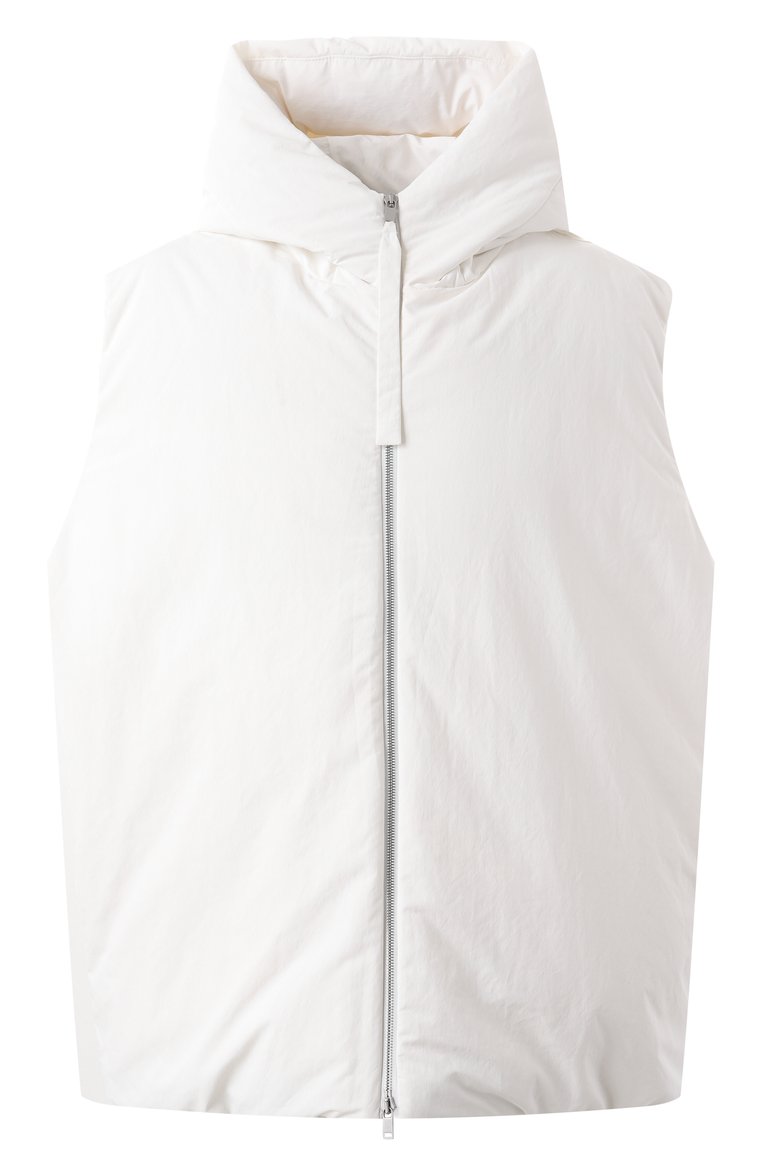 Мужской пуховый жилет JIL SANDER белого цвета, арт. J47AF0011-J70008 | Фото 1 (Материал утеплителя: Пух и перо; Длина (верхняя одежда): Короткие; Материал подклада: Синтетический материал; Мужское Кросс-КТ: жилеты-объемные; Стили: Кэжуэл; Материал внешний: Синтетический материал; Автоматизация ТО: Проставлено; Автоматизация состава: Проставлено)