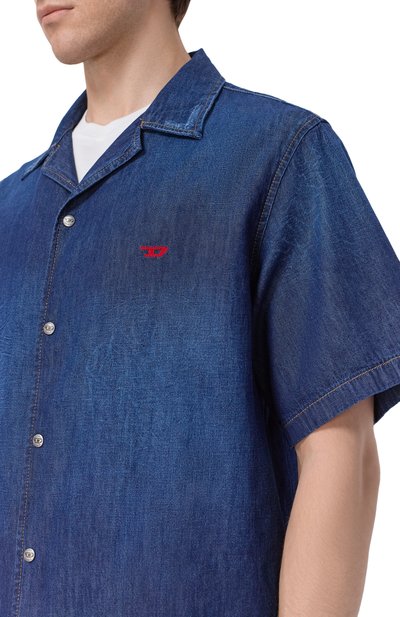 Джинсовая рубашка d-nabil-d DIESEL темно-синего цвета по цене 18550 руб., арт. A16957/0DBDB, фото 5 Джинсовая рубашка d-nabil-d DIESEL, арт. A16957/0DBDB, фото 5