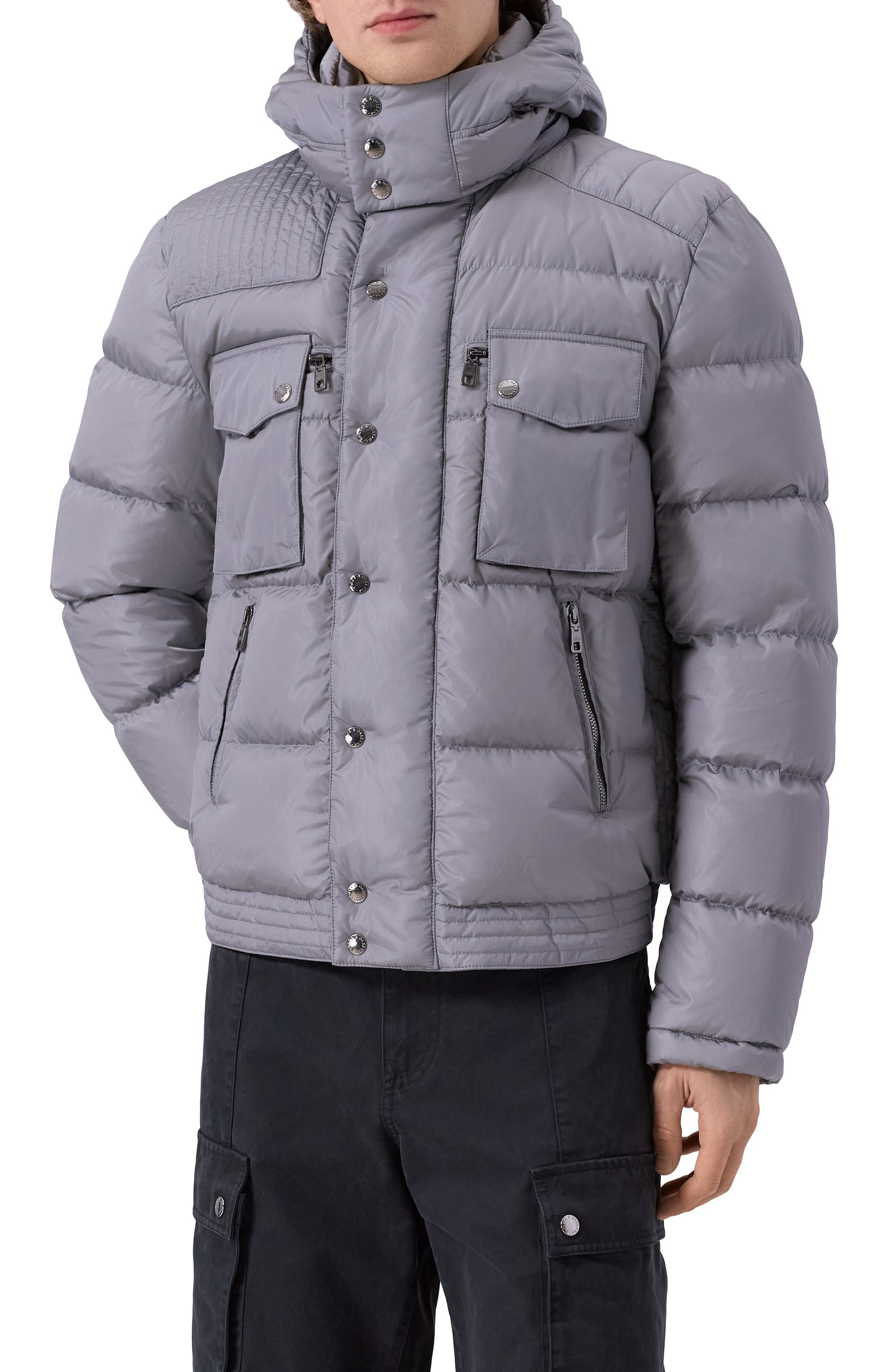 Пуховик DOLCE & GABBANA серого цвета по цене 343500 руб., арт. G9BRXT/FUS22, фото 3 Пуховик DOLCE & GABBANA, арт. G9BRXT/FUS22, фото 3