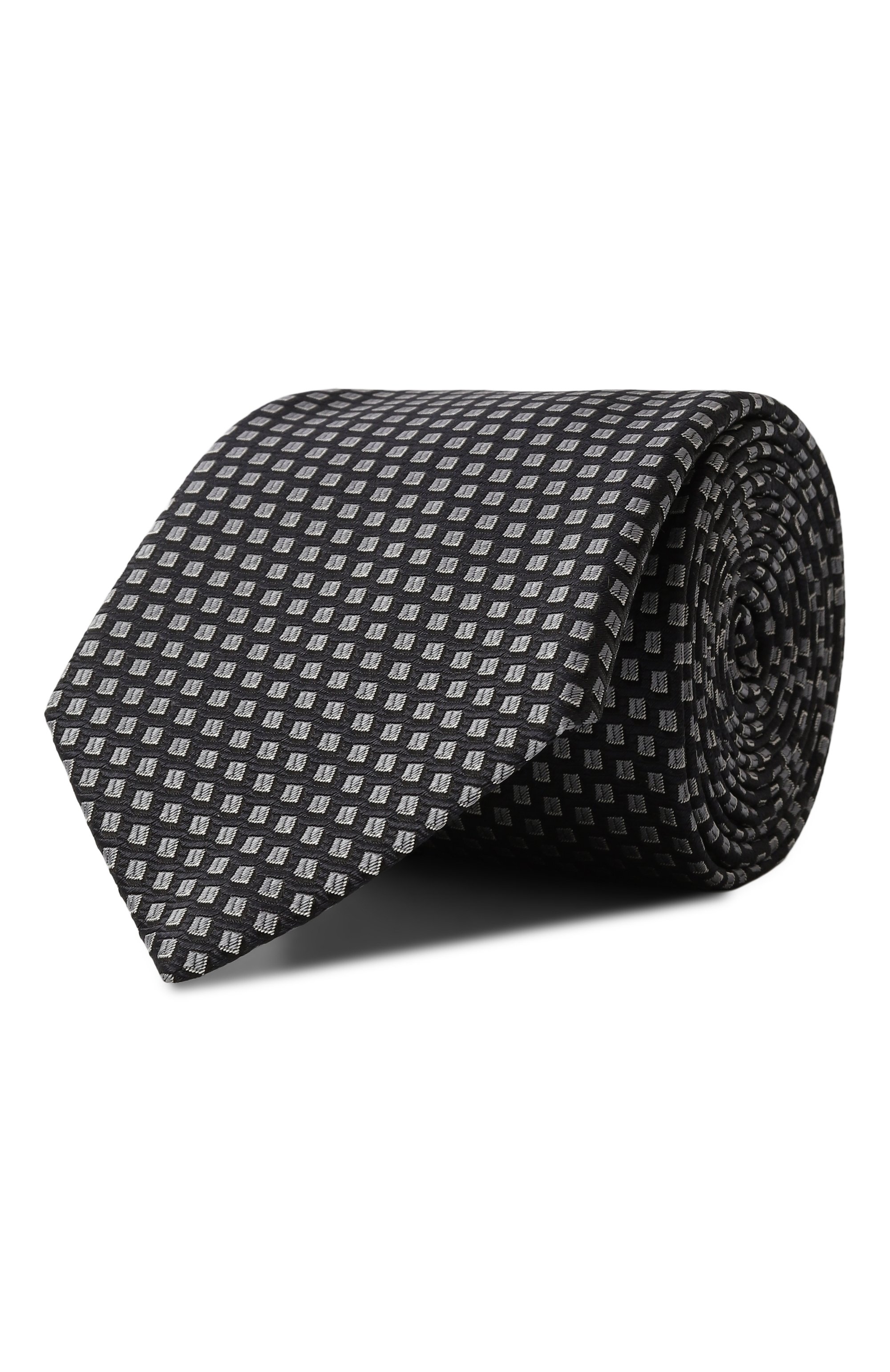 Шелковый галстук GIORGIO ARMANI черного цвета по цене 24250 руб., арт. GM000800/TE13670, фото 1 Шелковый галстук GIORGIO ARMANI, арт. GM000800/TE13670, фото 1