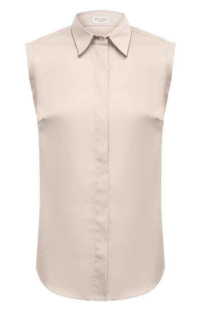 Хлопковая рубашка BRUNELLO CUCINELLI кремового цвета по цене 68800 руб., арт. M0091MA616, фото 1 Хлопковая рубашка BRUNELLO CUCINELLI, арт. M0091MA616, фото 1