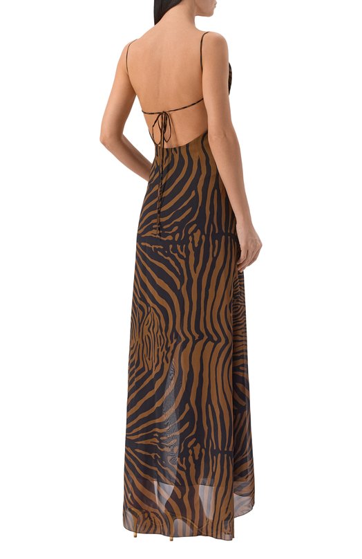 Платье из вискозы Blumarine 2A768A Коричневый  2A768A Фото 3