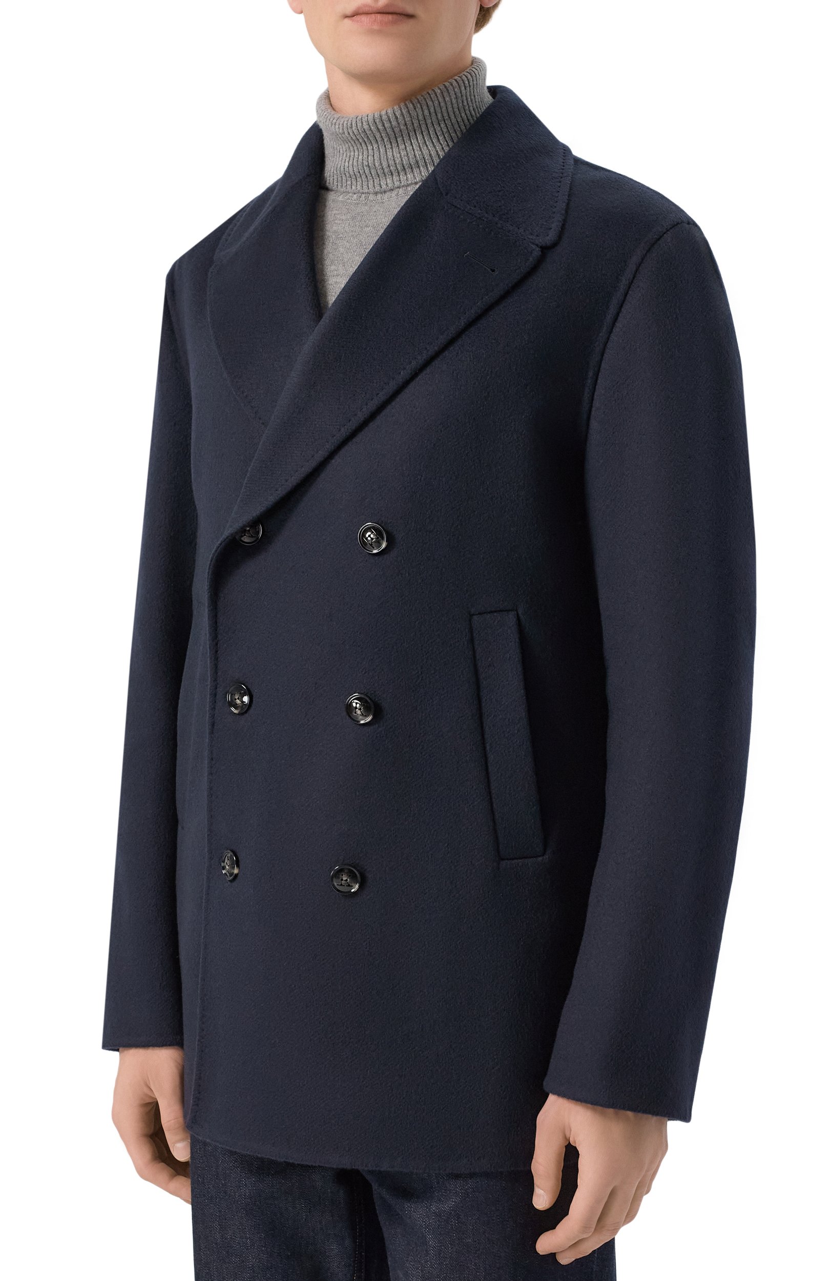 Кашемировое пальто KITON темно-синего цвета по цене 1045000 руб., арт. UW2471V0409L, фото 3 Кашемировое пальто KITON, арт. UW2471V0409L, фото 3
