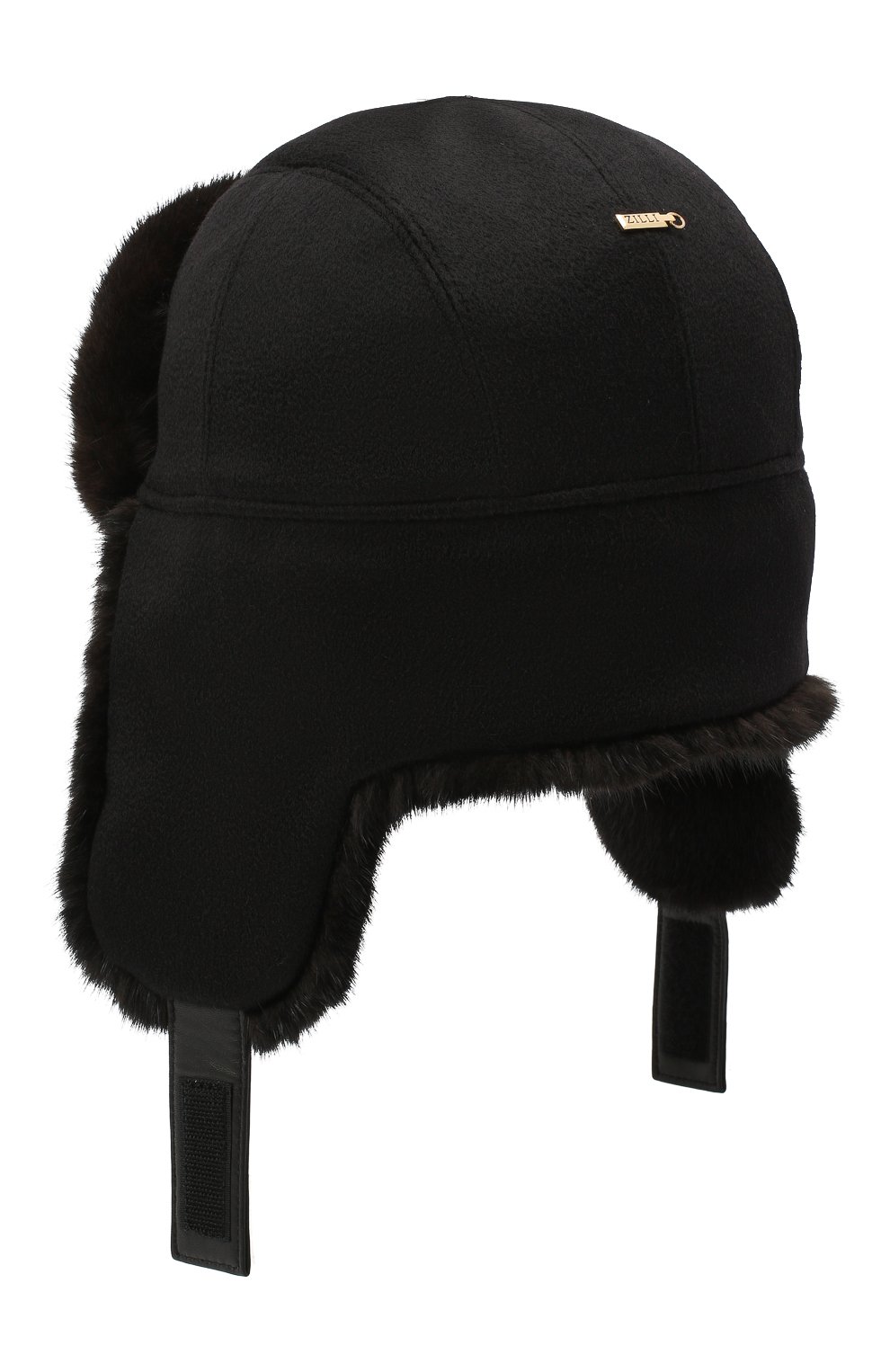 Шапка-ушанка с отделкой из меха норки ZILLI черного цвета по цене 317000 руб., арт. MHQ-0RS00-30337/1001, фото 2 Шапка-ушанка с отделкой из меха норки ZILLI, арт. MHQ-0RS00-30337/1001, фото 2
