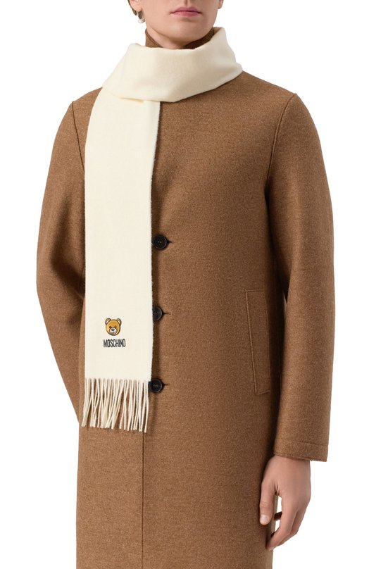 Шерстяной шарф Moschino 50124/M5783 Кремовый  50124/M5783 Фото 2