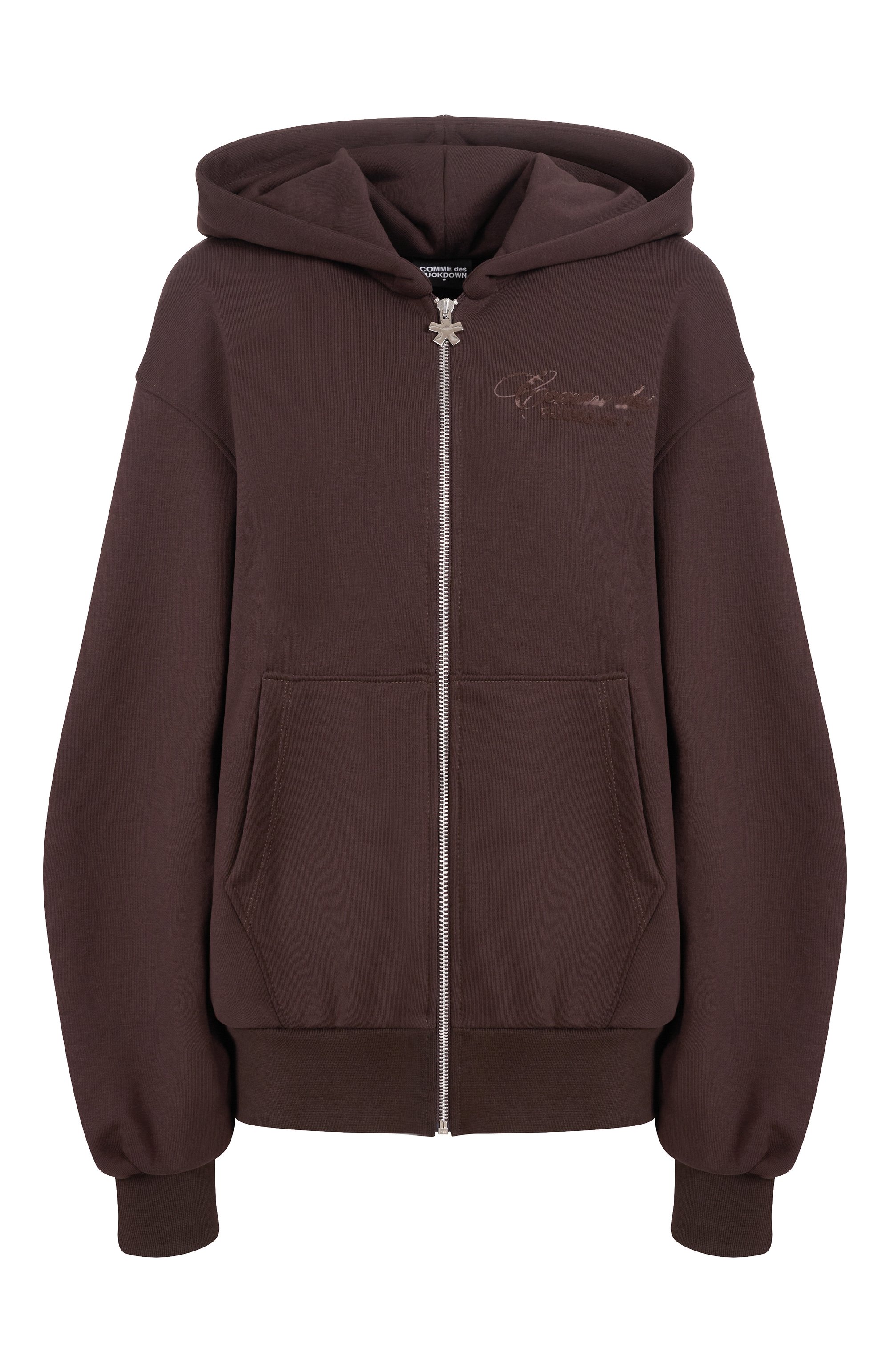 Хлопковая толстовка COMME DES FUCKDOWN темно-коричневого цвета по цене 19200 руб., арт. CFABW01393, фото 1 Хлопковая толстовка COMME DES FUCKDOWN, арт. CFABW01393, фото 1