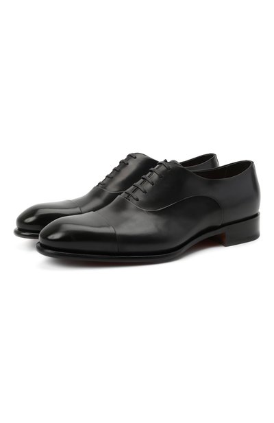 Кожаные оксфорды SANTONI темно-синего цвета по цене 140500 руб., арт. MCCR12621MC1HVVDU59, фото 1 Кожаные оксфорды SANTONI, арт. MCCR12621MC1HVVDU59, фото 1