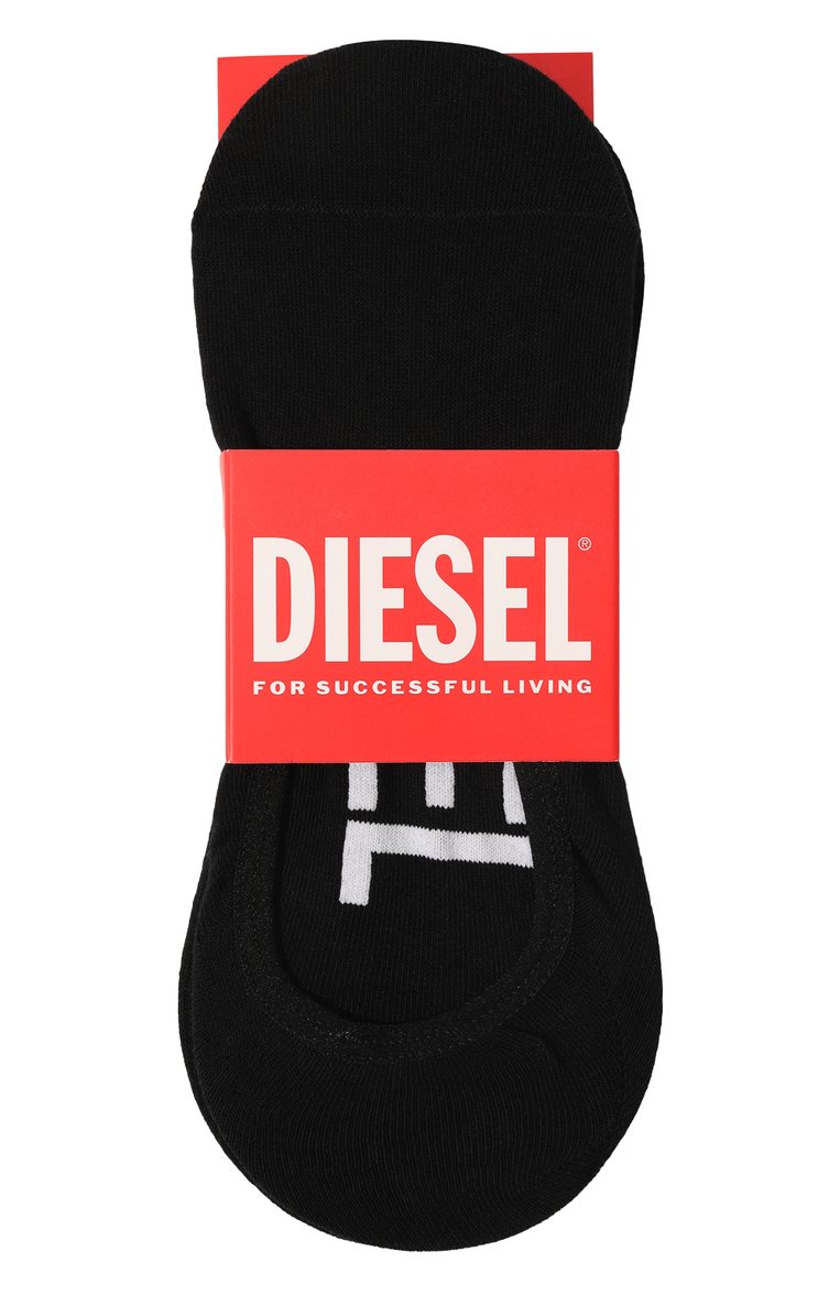 Мужские комплект из двух пар подследников DIESEL черного цвета, арт. 00S0MG/0LDAZ | Фото 1 (Материал внешний: Синтетический материал, Хлопок; Нос: Не проставлено; Кросс-КТ: бельё)