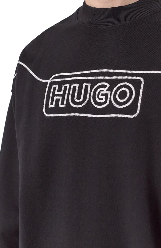 Хлопковый свитшот HUGO Blue 50530335 Чёрный  50530335 Фото 5