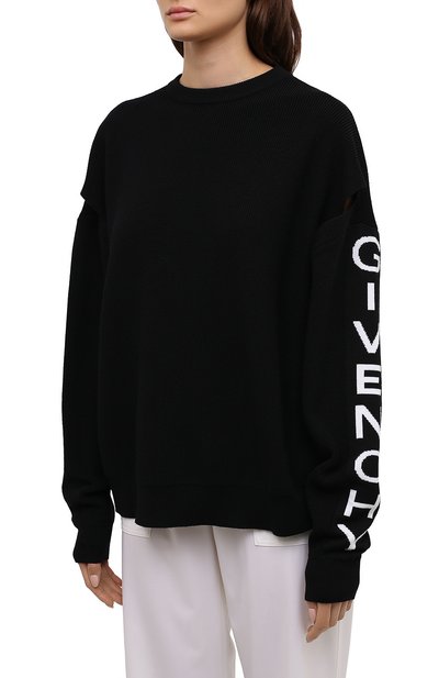 Шерстяной свитер GIVENCHY черного цвета по цене 115500 руб., арт. BW90AH4Z7K, фото 4 Шерстяной свитер GIVENCHY, арт. BW90AH4Z7K, фото 4