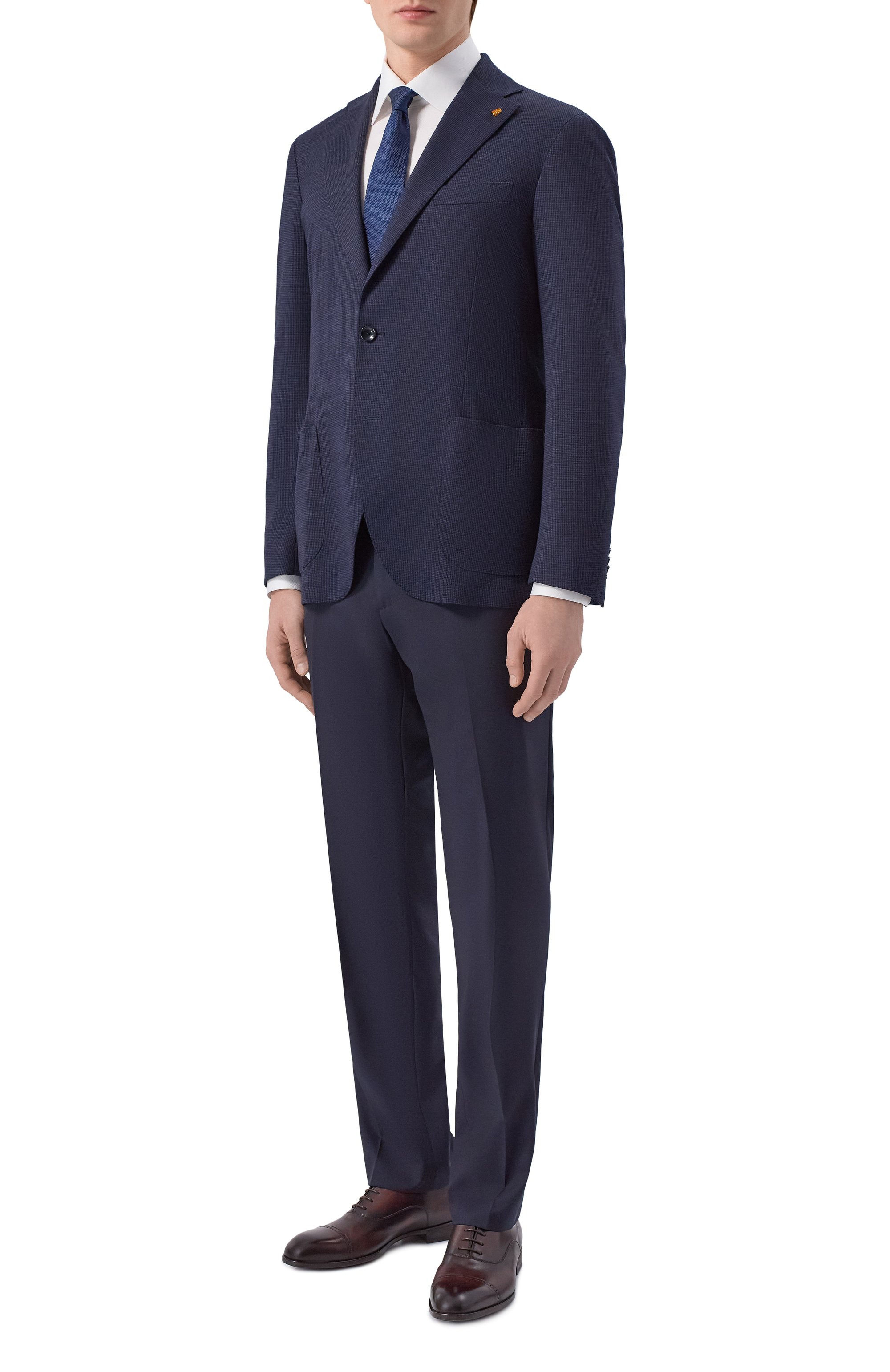 Однобортный пиджак SARTORIA LATORRE темно-синего цвета по цене 95400 руб., арт. JD74/JJ204, фото 3 Однобортный пиджак SARTORIA LATORRE, арт. JD74/JJ204, фото 3