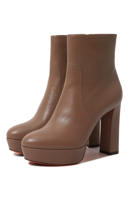 

Кожаные ботильоны Santoni, Бежевый