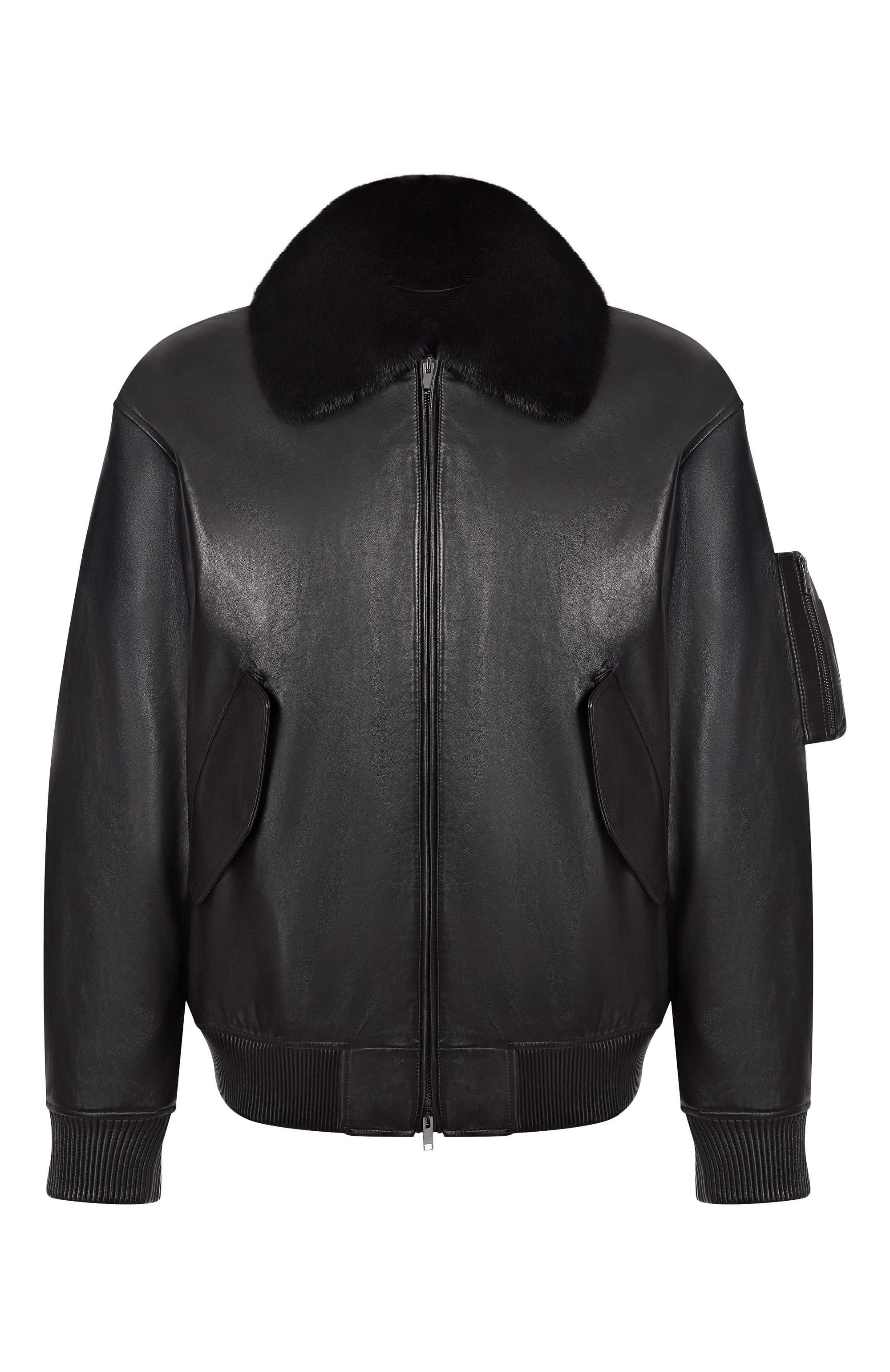 Кожаный бомбер с подкладкой из норки MVST, арт. M25.1PM.0004/BIG SIZE/PL0NGE, фото 1