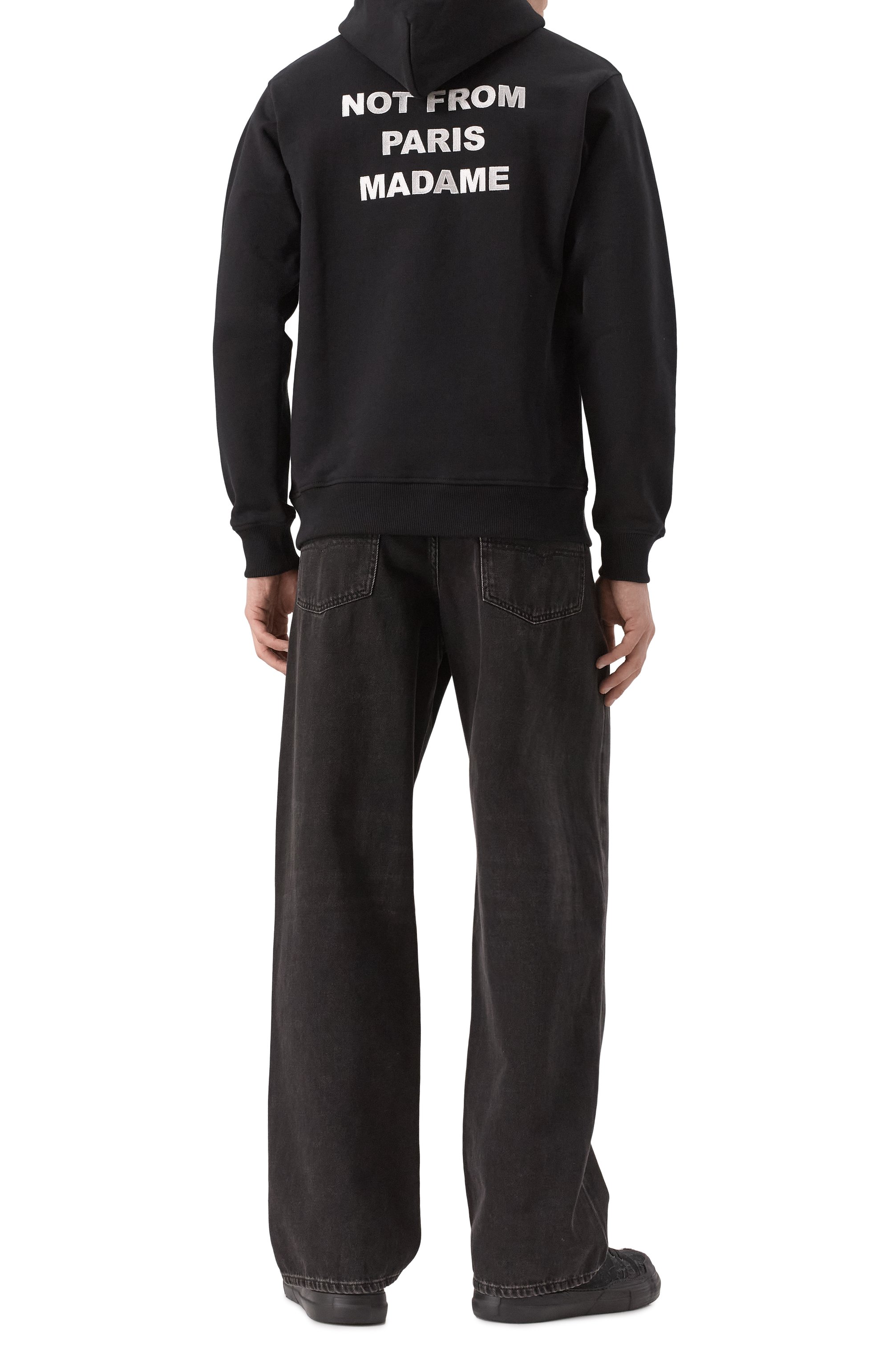 Хлопковое худи DROLE DE MONSIEUR черного цвета по цене 31400 руб., арт. PERM-H0162-C0127-BL, фото 2 Хлопковое худи DROLE DE MONSIEUR, арт. PERM-H0162-C0127-BL, фото 2