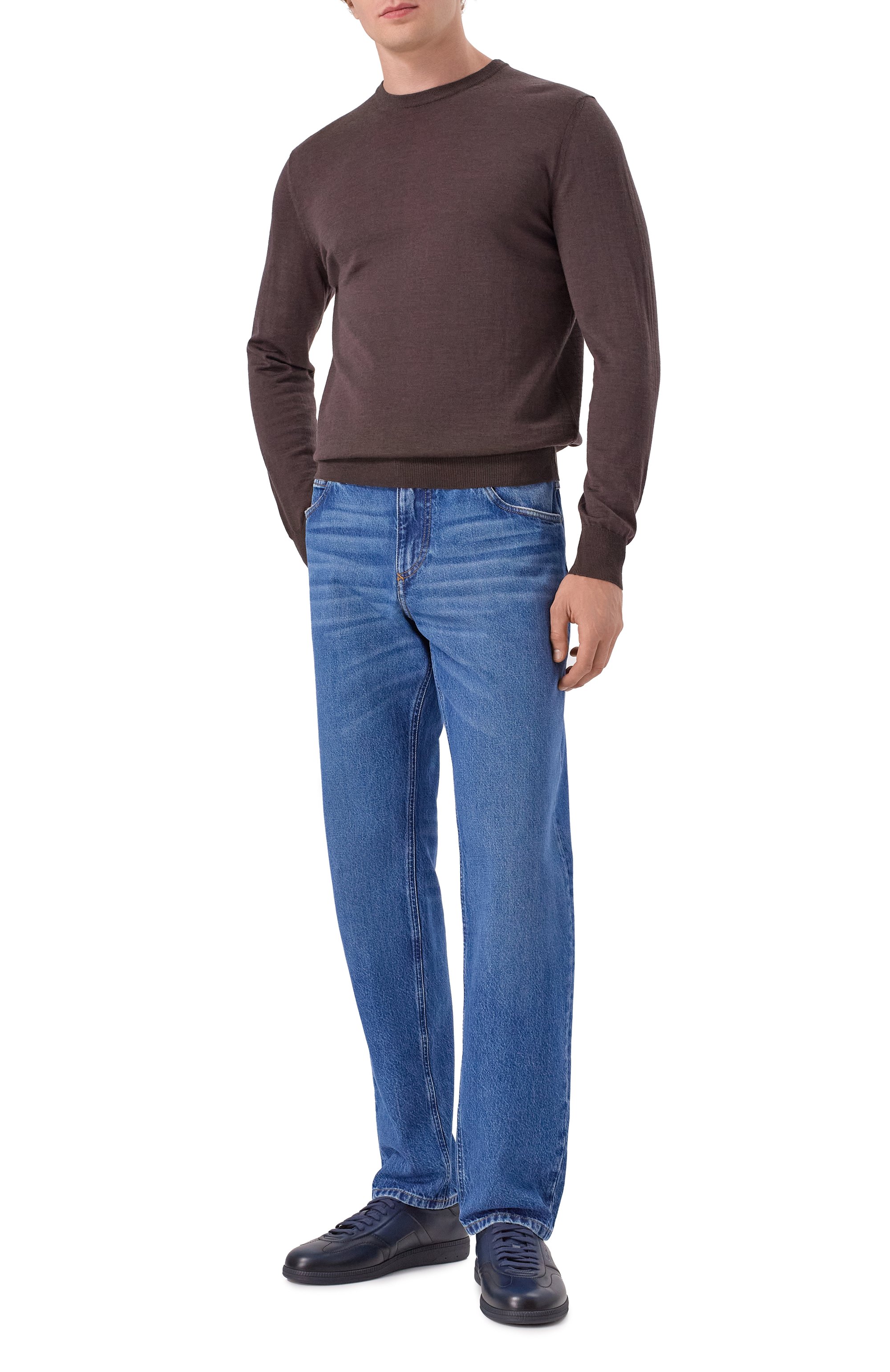 Кожаные кеды dbs-olympic SANTONI темно-синего цвета по цене 83900 руб., арт. MBPG220720CAK0IL, фото 2 Кожаные кеды dbs-olympic SANTONI, арт. MBPG220720CAK0IL, фото 2