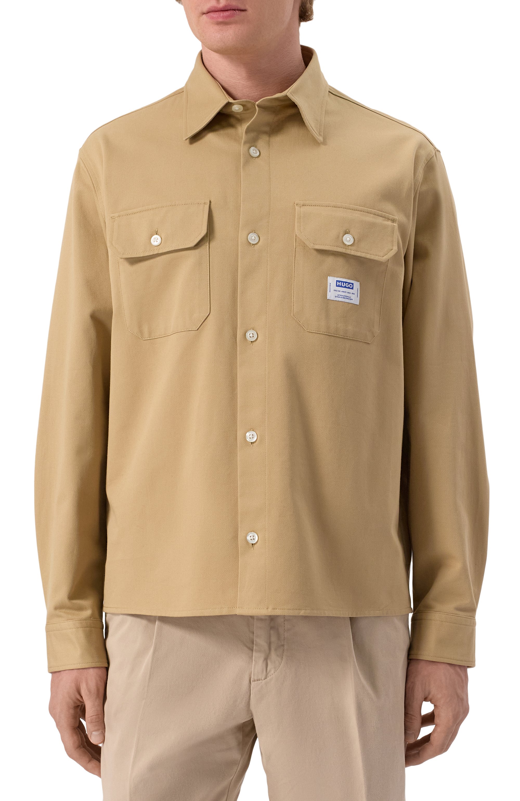 Хлопковая рубашка HUGO BLUE, арт. 50520001, фото 3