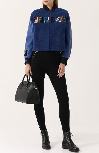 Бомбер из овчины с кожаными рукавами FENDI, арт. FM5160/40R, фото 2