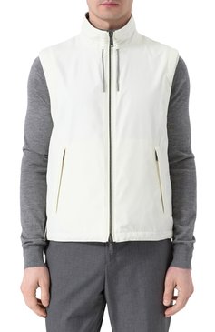 Мужской двусторонний жилет ZEGNA белого цвета, арт. 7110B/E7T33 | Фото 3 (Длина (верхняя одежда): Короткие; Материал сплава: Проставлено; Материал утеплителя: Шерсть; Драгоценные камни: Проставлено; Мужское Кросс-КТ: жилеты-тонкие; Стили: Кэжуэл; Материал внешний: Синтетический материал)