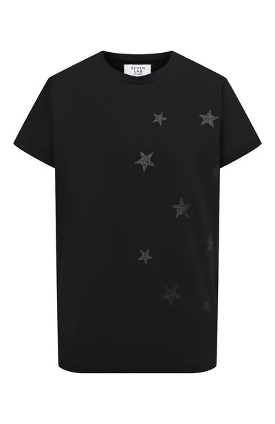Женская хлопковая футболка SEVEN LAB, арт. T20-STARS-G019 black