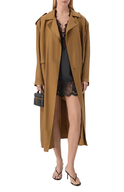 Шелковый тренч Saint Laurent 858563/YZ9BM Коричневый  858563/YZ9BM Фото 2