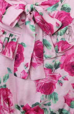 Детское платье из вискозы BLUMARINE разноцветного цвета, арт. IF3164T3674 | Фото 3 (Материал сплава: Проставлено; Драгоценные камни: Проставлено; Рукава: Длинные; Материал внешний: Вискоза; Стили: Классический)