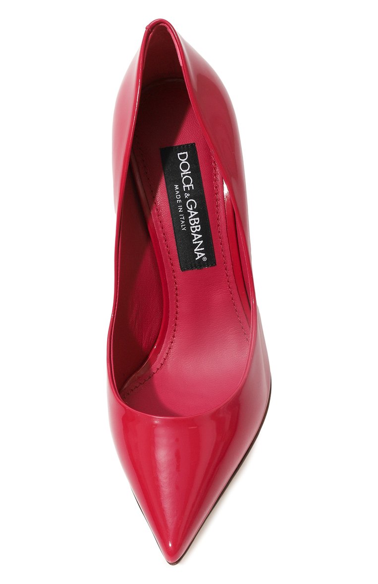 Женские кожаные туфли cardinale DOLCE & GABBANA фуксия цвета, арт. CD1710/B1037 | Фото 6 (Каблук высота: Высокий; Материал сплава: Проставлено; Материал внутренний: Натуральная кожа; Подошва: Плоская; Драгоценные камни: Проставлено; Каблук тип: Шпилька; Материал внешний: Натуральная кожа)