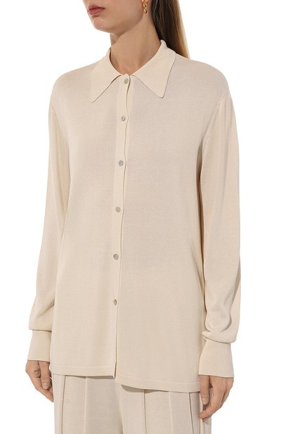 Кардиган из шелка и вискозы FREEAGE кремового цвета по цене 49940 руб., арт. S22.JM310.6070.101, фото 3 Кардиган из шелка и вискозы FREEAGE, арт. S22.JM310.6070.101, фото 3