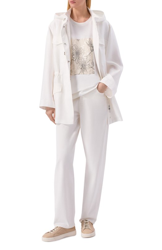 Кожаные кеды Santoni WBGG61345PNNTDYI Бежевый  WBGG61345PNNTDYI Фото 3