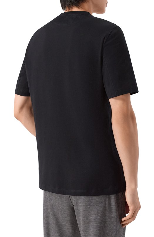 Хлопковая футболка Brunello Cucinelli M0B138440 Чёрный  M0B138440 Фото 4