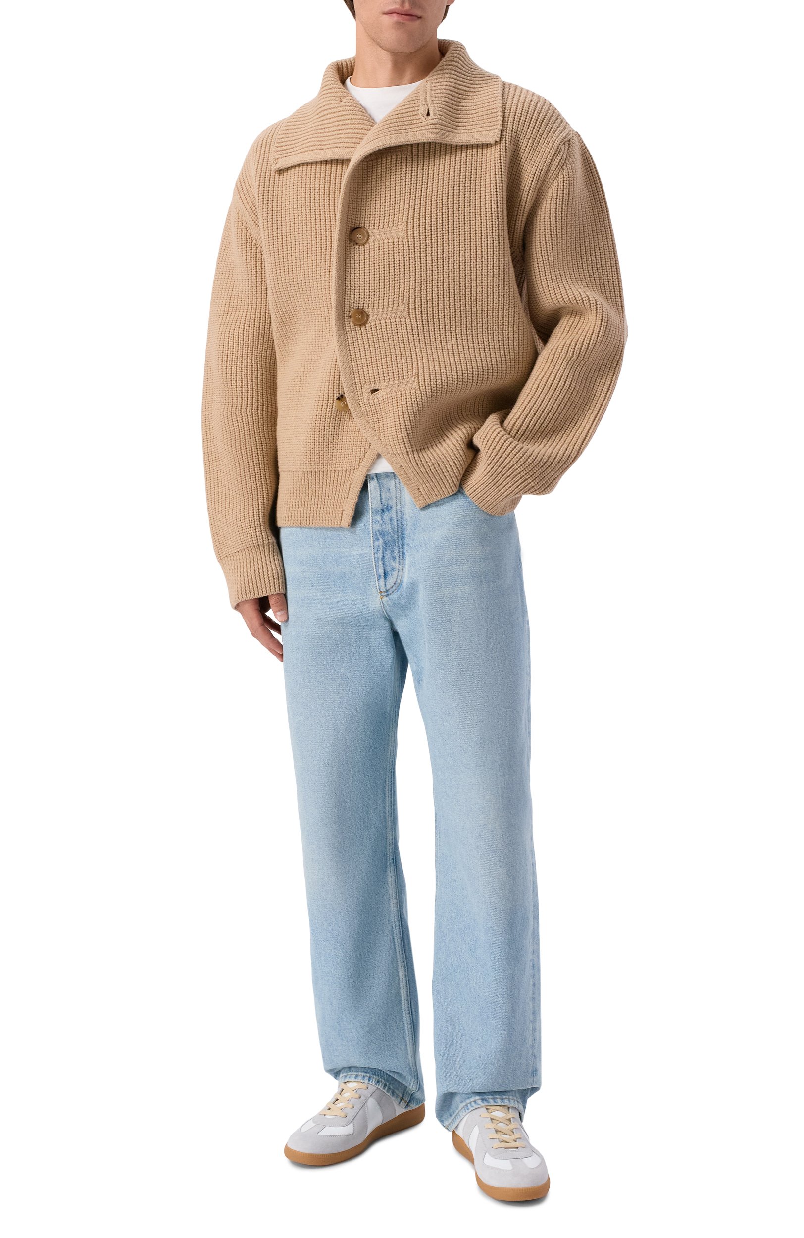 Шерстяной кардиган DRIES VAN NOTEN бежевого цвета по цене 109000 руб., арт. 021221/4707, фото 2 Шерстяной кардиган DRIES VAN NOTEN, арт. 021221/4707, фото 2