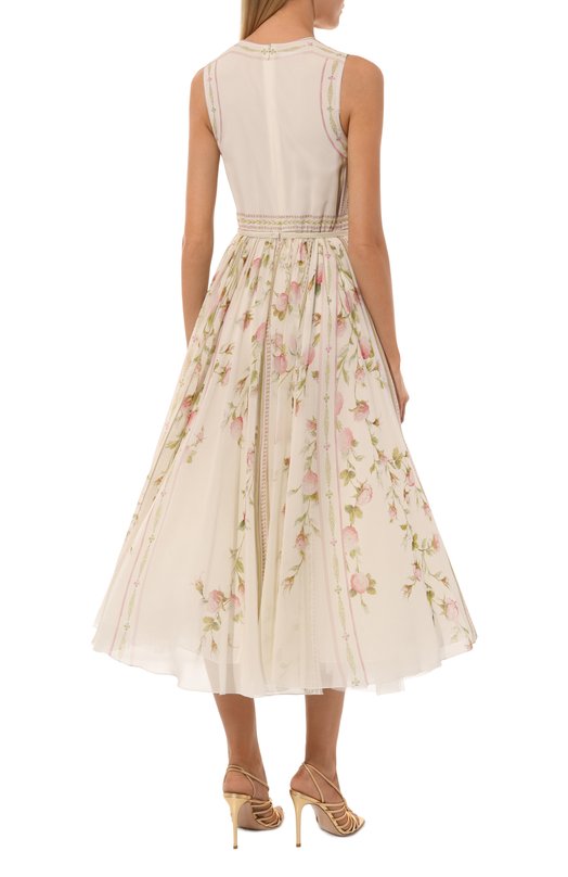 Шелковое платье Giambattista Valli 24FWPVCA5006-60PRI Кремовый  24FWPVCA5006-60PRI Фото 4